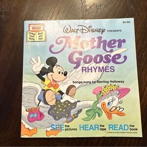 Vintage Walt Disney MOTHER GOOSE RHYMES Read and Sing Along Book NO Tape RARE
